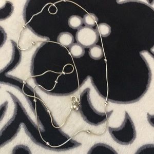 Long silver necklace